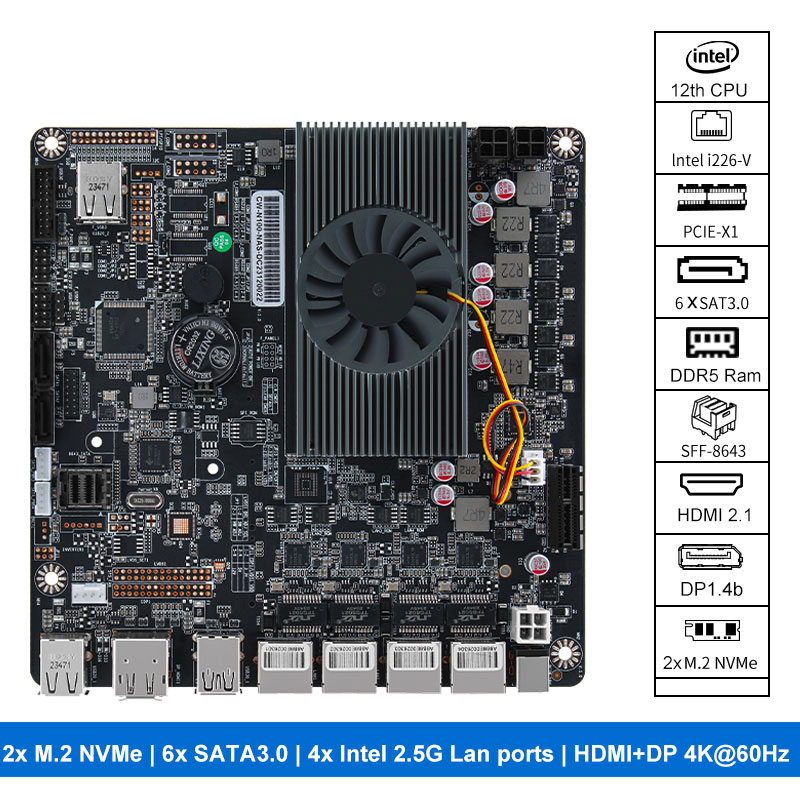 N100 Nas Motherboard 2xm.2 Nvm - Nas Motherboard N100 6 Sata 评论和价格